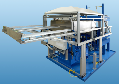 The RUCKS Thermoforming-Press KV 297, which is used for making composite parts for the aviation industry.