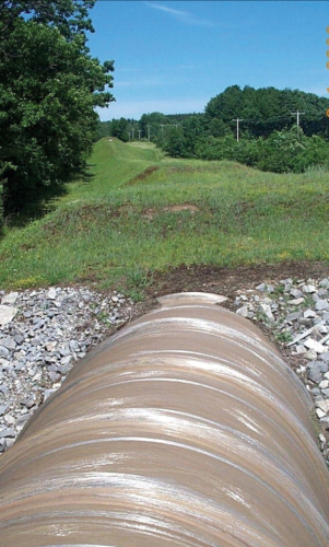 Figure 7: Looking up-gradient along a buried section of the pipe.
