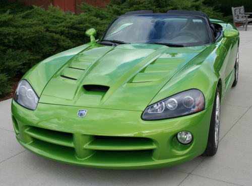 The carbon fibre bonnet of the Dodge Viper features integral, moulded-in louvres. An adjustable carbon fibre rear wing was nominated for an SPE Innovation Award.