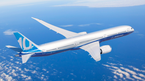 An image of the Boeing 787-10 Dreamliner.