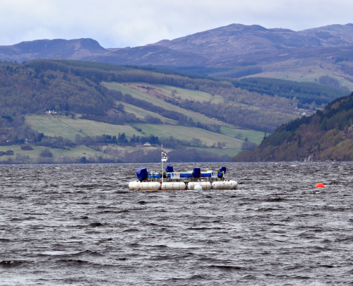 The AWS-III wave energy test device deployed in Scotland’s Loch Ness