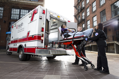 Paramedics and other emergency medical workers often suffer from back injuries caused by lifting and moving patients. Ferno’s iN/X (pronounced 'in-ex') is a stretcher system with motorised extendable legs that can be used to lift patients into an ambulance.