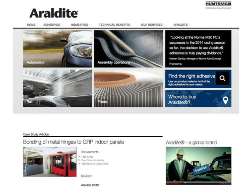 Huntsman Advanced Materials has released a new website which provides a guide to its range of Araldite Industrial adhesives.