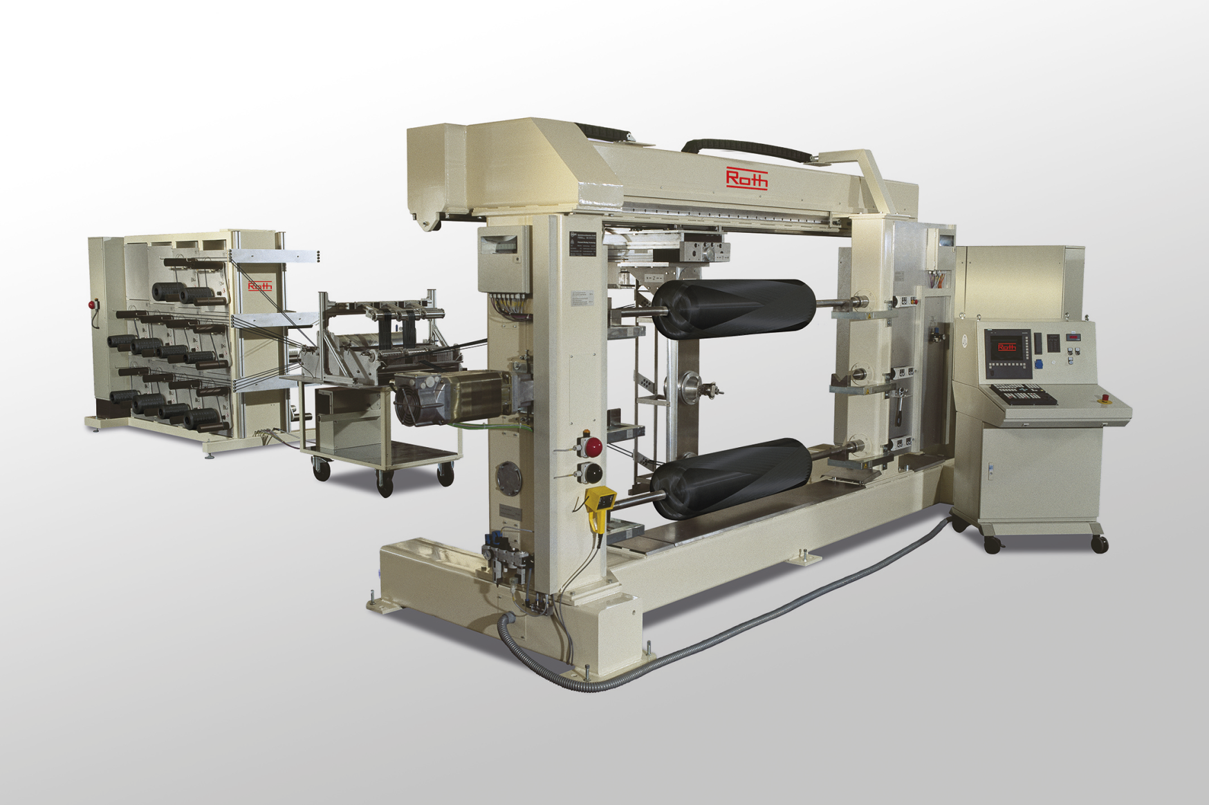 Roth Composite Machinery’s Type 1 filament winding machine with modern control technology.