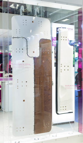 Evonik claims that this nose gear door featuring its ROHACELL HERO structural foam core material weighs less, is less expensive to produce and is more robust in service than a honeycomb-cored component.