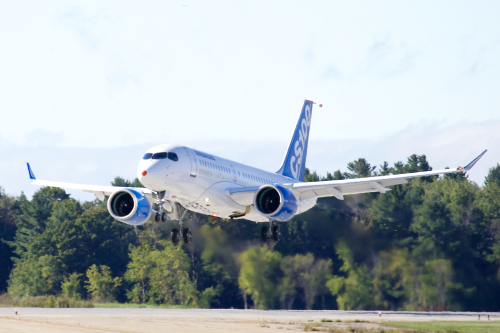 The CSeries completed its maiden flight on 16 September.