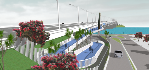How the SkyPath would look at its landing in Northcote.