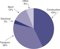 Figure 3. Applications of composites in the Czech Republic in 2006. (Source: SVK.)