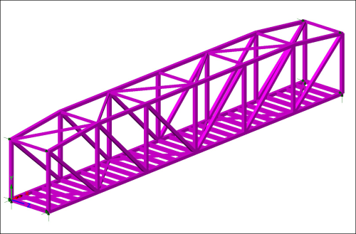 This 3D model of a truss footbridge shows how composite structural elements are joined at multiple angles using woven carbon fibre nodes developed in the ACTS project.