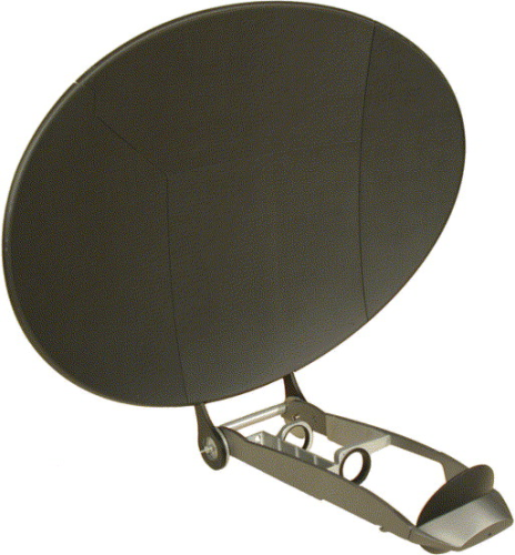 Carbon fibre composite was used extensively for the main reflector, the sub-reflector and the transit case of the portable satellite dish.