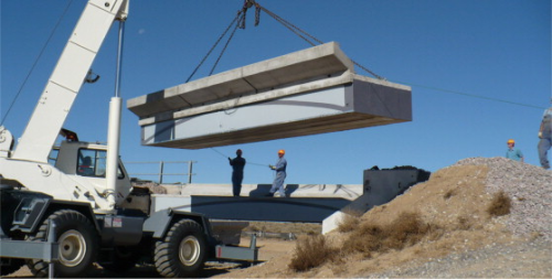 Installation of the first HCB bridge sections.