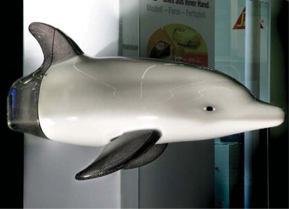 Dolphin made from Sika's Biresin CR80, demonstrating the production of complex geometries.