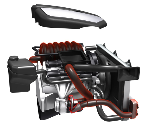 This illustration of an engine indicates applications in which BASF’s Ultramid® Endure, with high-heat resistance, is being used to replace metal components. (Picture courtesy of BASF.)
