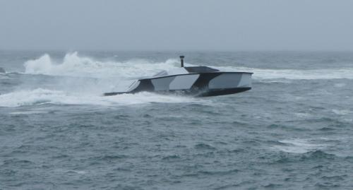 Zyvex Technologies' Piranha has completed sea trials in the Pacific Ocean and demonstrated record fuel efficiency. (Picture courtesy of PRNewsFoto/Zyvex Technologies.)