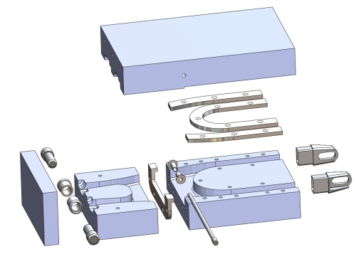 SMU used SolidWorks 3D CAD software to model the solid geometry accurately and then build a virtual 3D model of the mould tool and the required metal inserts.