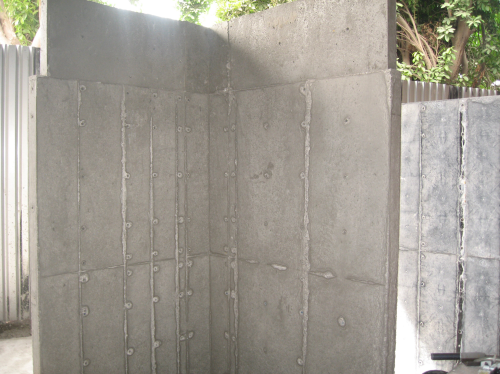 A concrete wall made using the new forms.