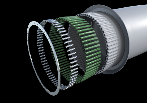 A fundamental re-think of the blade-hub attachment was carried out.