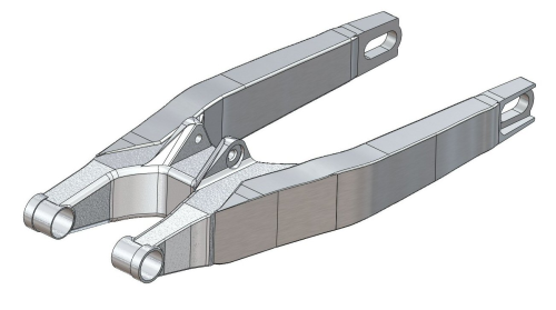 Dimensional copy of the original Honda swingarm design produced in aluminium.