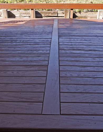 LifeTime Composites decking is extruded using polyurethane reinforced with recycled fly ash.