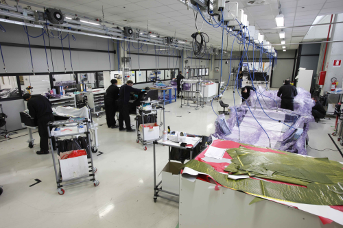The clean room at the Sant'Agata CFRP production plant.