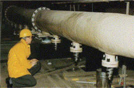 Figure 2: Lime slurry spray headers made with DERAKANE® 411 epoxy vinyl ester resin. These have been in operation since 1987 at the RWE lignite fired power station at Weisweiler, Germany.