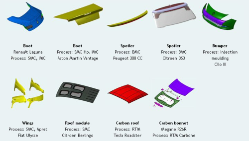 Sora Composites produces exterior parts such as boots, spoilers, wings and roofs. (Source: www.sora-composites.fr.)