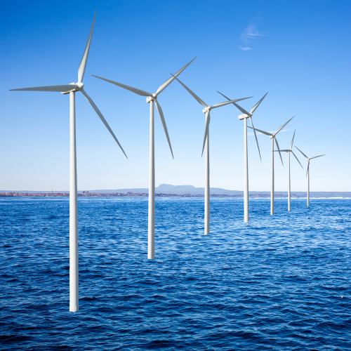 Offshore turbines need to be taller and heavier - meaning more massive foundations - which is where composites may provide a solution. (Photo courtesy of Shutterstock .com)