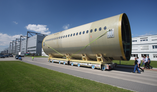 The second test composite fuselage section for the A350 XWB was completed in Hamburg, Germany, in 2009. (Picture © Airbus/M. Lindner.)