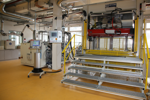 The RTM machine in Dow Automotive Systems new composites centre in Freienbach, Switzerland.