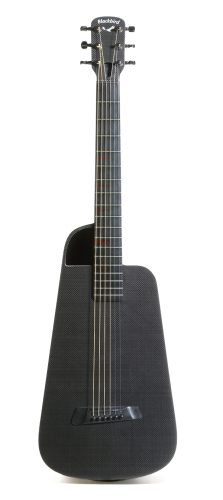 Blackbird Rider travel guitars, manufactured of carbon fibre composites, are two-thirds the size of an acoustic guitar but provide equivalent tonal quality.