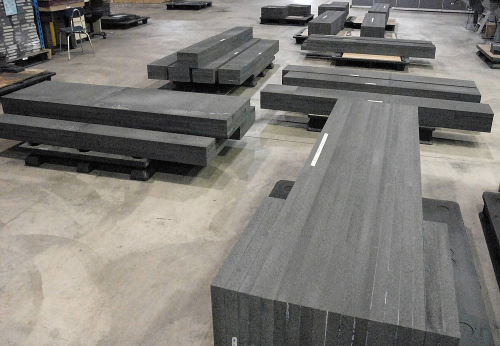 Blocks of coal-based CFOAM® are bonded together prior to being machined to produce composite tools.