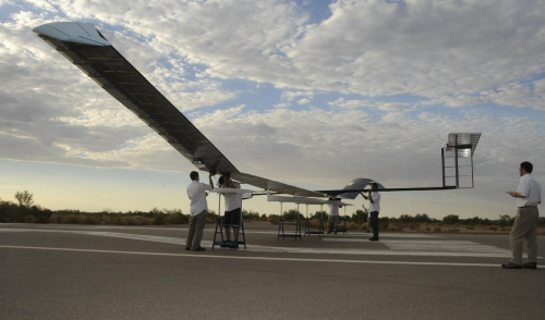 Zephyr’s lightweight composite structure allows it to travel non-stop over long distances.