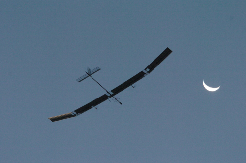 Solar-powered QinetiQ Zephyr carbon fibre craft is designed to stay aloft for as long as three months at a time.
