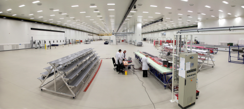 Top story: Bombardier's CSeries programme. Shown here, the clean room at the Bombardier Belfast factory.