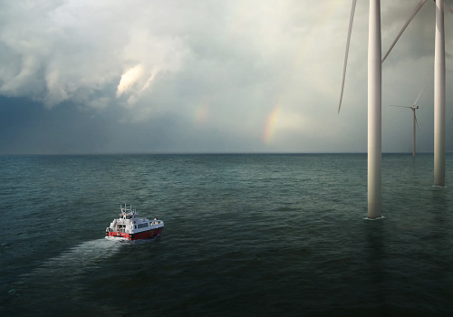 The CarboCAT 25 wind farm service vessel is construction from carbon composite, offering reduced fuel consumption compared to an equivalent aluminium boat. (Picture courtesy of CarboCAT.)