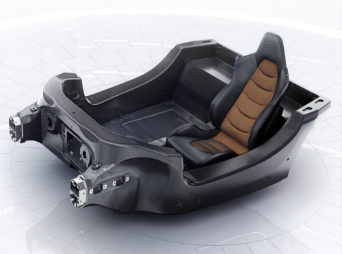 The MonoCell tub for the McLaren MP4-12C supercar is moulded as a single piece and weighs less than 80 kg (176 lbs).