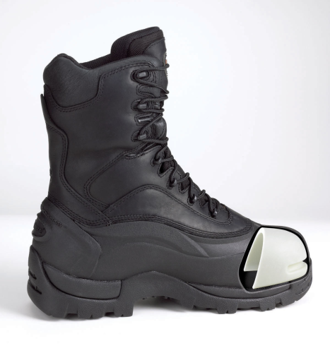 Long fibre reinforced PU compound from RTP Company was used to produce a rigid safety toe cap for boots, replacing steel.