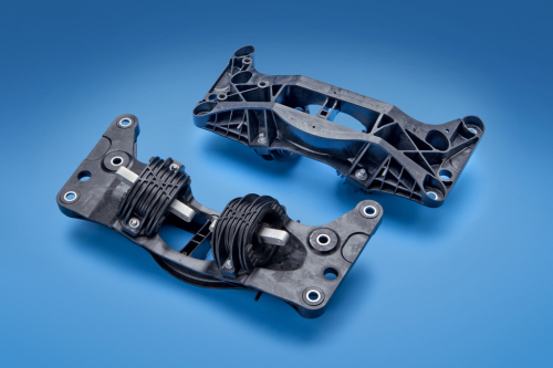 Engine mounts moulded from a 50% glass reinforced Ultramid polyamide provides weight savings of up to 50% over traditional steel or aluminium mounts.