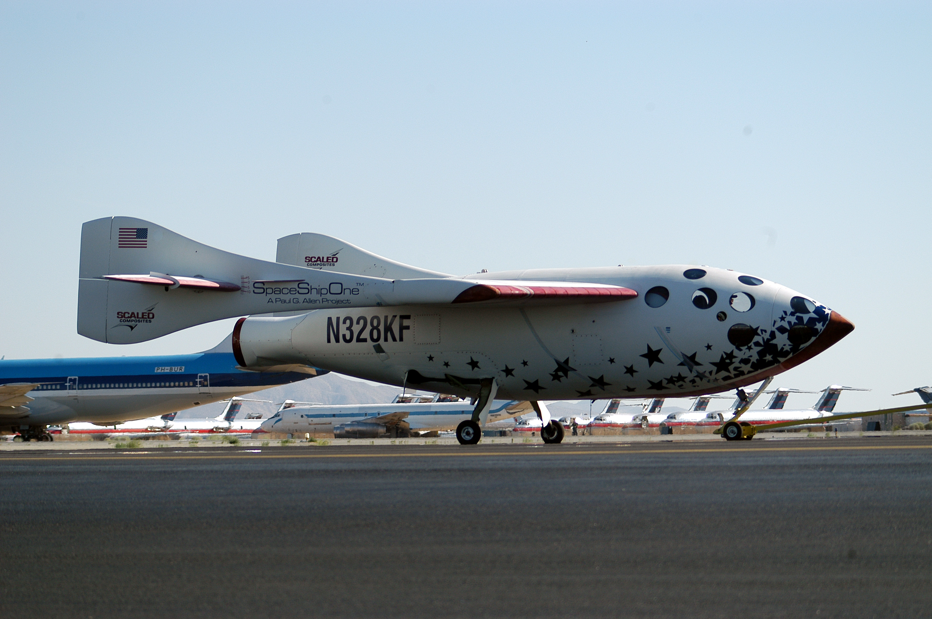 SpaceShipOne was Earth's first privately funded manned spacecraft.