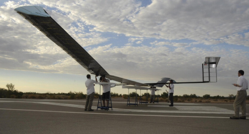 The Zephyr unmanned air system (UAS), designed and built by research and technology organisation QinetiQ, landed after being in the air for 14 days and 21 minutes, powered entirely by solar radiation.