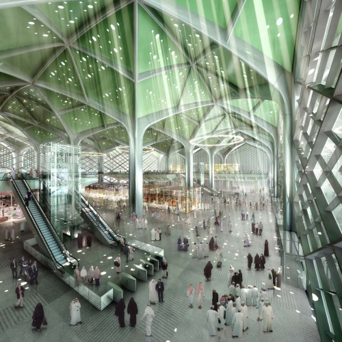 An artist's impression of the interior of the Medinah station.