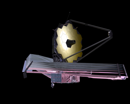 Artist's impression of the JWST, which will reside in an orbit about 1.5 million km (1 million miles) from the Earth and serve thousands of astronomers worldwide. (Picture courtesy of NASA.)