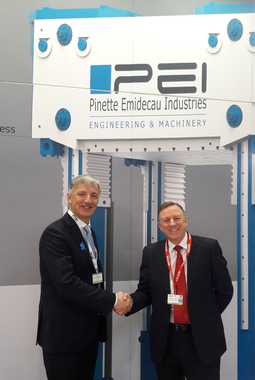 Jerome Hubert, Pinette president and CEO, with Nigel Clifford, iSpecc MD.