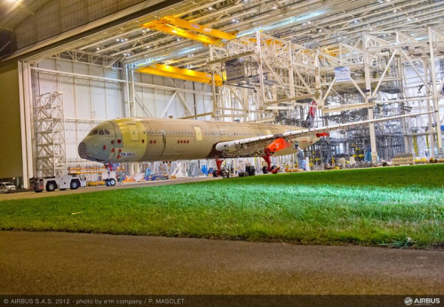 The A350 XWB static test airframe was moved to the L34 static test hall in Toulouse, France, during November.
