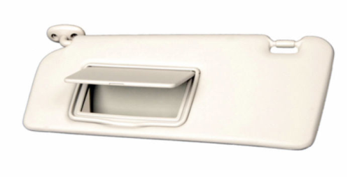 The bracket and frame of this sun visor are manufactured from LNP Thermocomp PX07444.