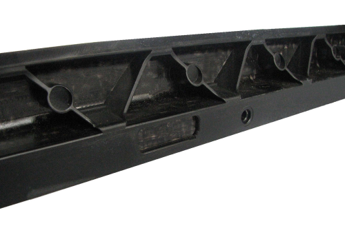 Hybrid front end module produced using organic plastic sheet made of glass-filled Durethan polyamide 6 and aluminium sheet. The lower beam is reinforced with ribbing created after the sheet is placed in an injection moulding tool.