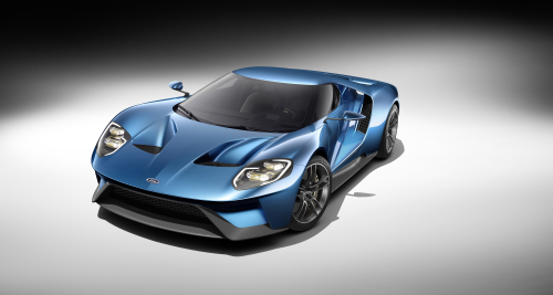 The new Ford GT, a lightweight aerodynamic vehicle which makes extensive use of carbon fiber parts.