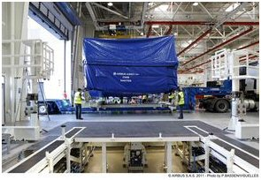 The A350 XWB centre wing box, made from 40% CFRP, measures 6.5 m by 5.5 m and is 3.9 m tall.