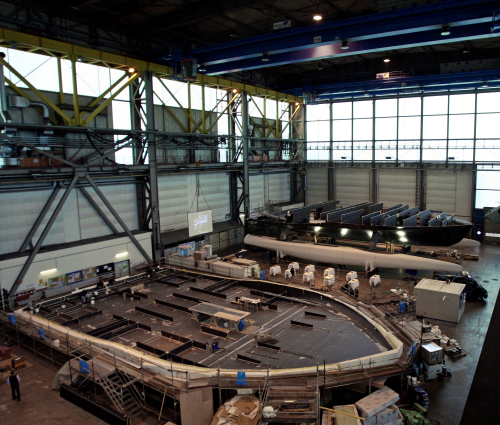 PlanetSolar was built at the Knierim Yachtbau shipyard in Kiel, Germany. (Picture courtesy of Sascha Klahn/Knierim-Yachtbau.de.)