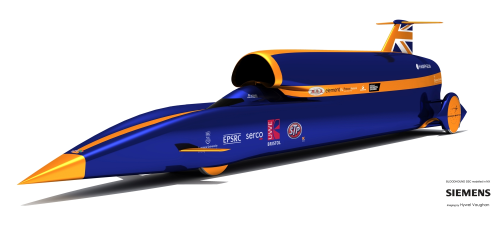 The BLOODHOUND SSC car. (Image courtesy of BLOODHOUND SSC and SEIMENS.)